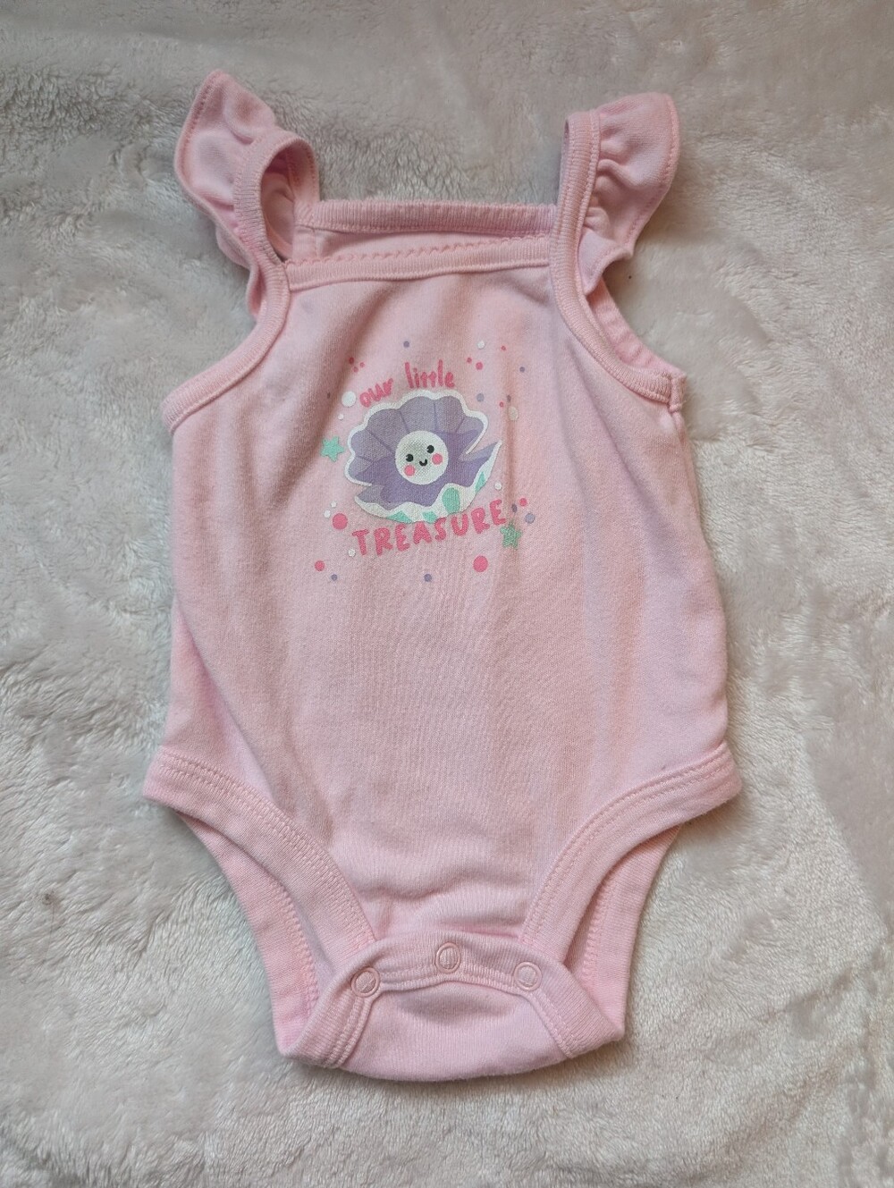 Lullaby Lane Baby Girl Pink Floral Ruffle Bodysuit 0-3 Months